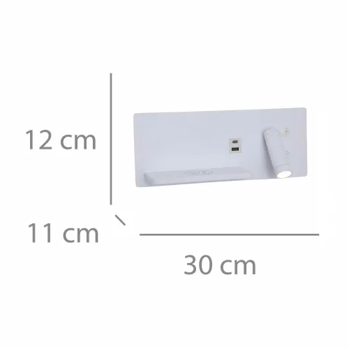 APPLIQUE LED 8W REGOLABILE TATTILE BIANCA ORIENTAMENTO DESTRO