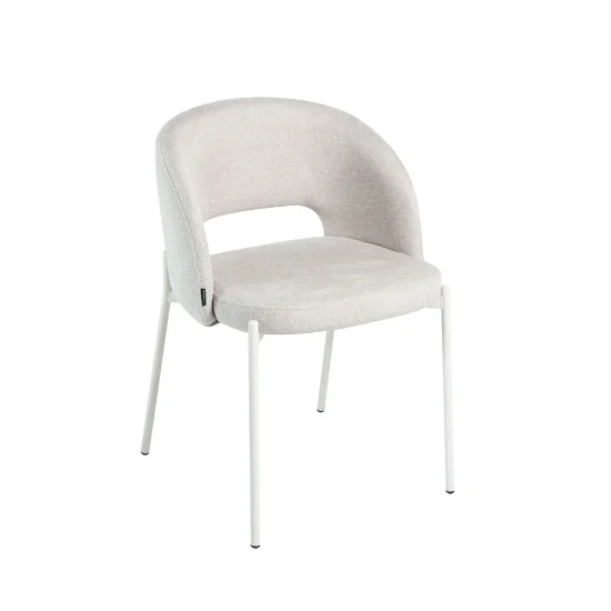 SEDIA IMBOTTITA COLOR SABBIA CON 4 GAMBE BEIGE CLOTILDE