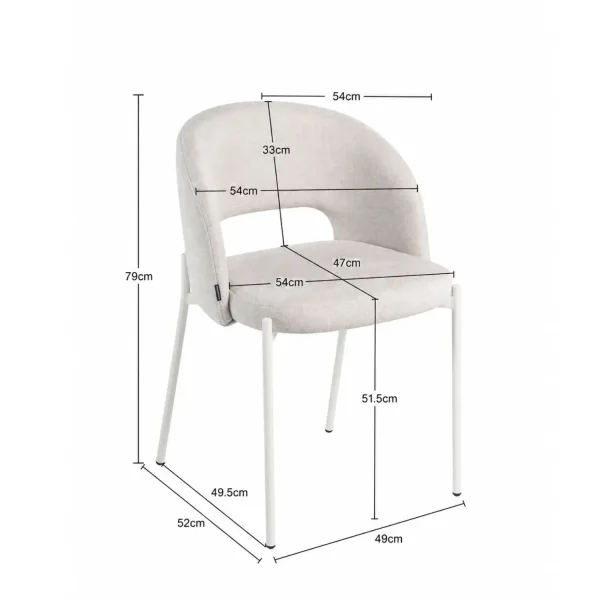 SEDIA IMBOTTITA COLOR SABBIA CON 4 GAMBE BEIGE CLOTILDE