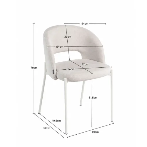 SEDIA IMBOTTITA COLOR SABBIA CON 4 GAMBE BEIGE CLOTILDE