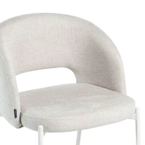 SEDIA IMBOTTITA COLOR SABBIA CON 4 GAMBE BEIGE CLOTILDE