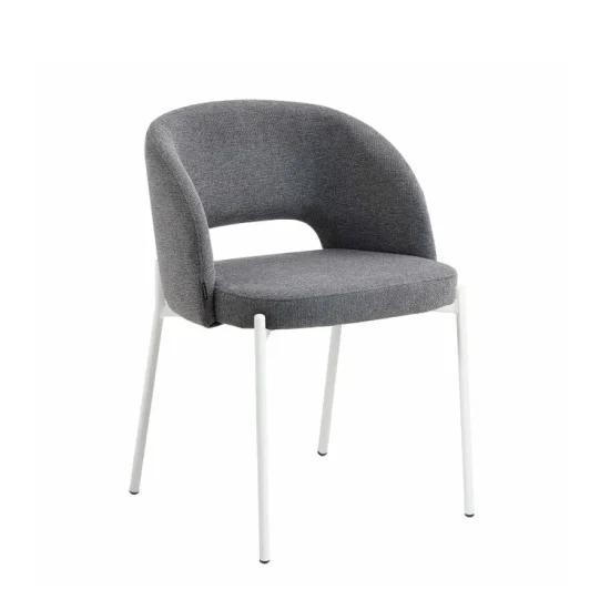 SEDIA IMBOTTITA GRIGIA CON 4 GAMBE BEIGE CLOTILDE