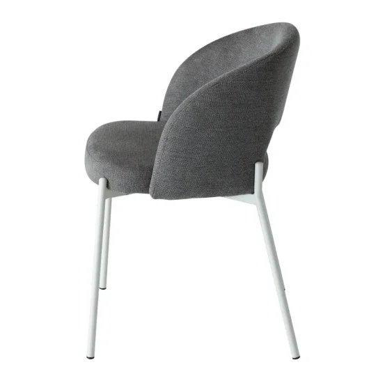 SEDIA IMBOTTITA GRIGIA CON 4 GAMBE BEIGE CLOTILDE 2