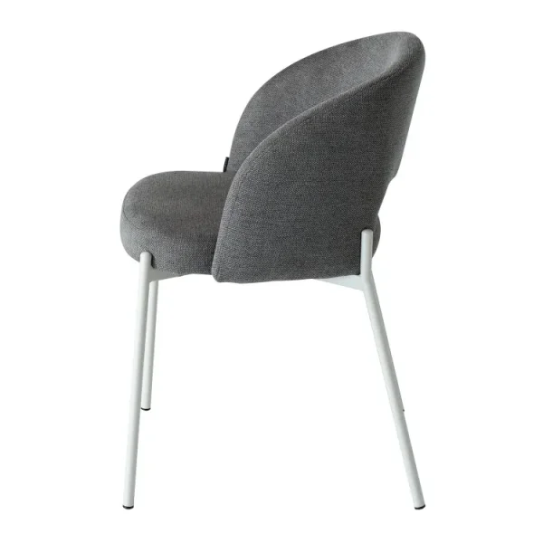SEDIA IMBOTTITA GRIGIA CON 4 GAMBE BEIGE CLOTILDE