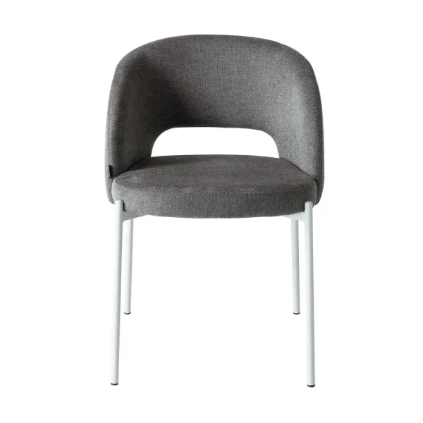 SEDIA IMBOTTITA GRIGIA CON 4 GAMBE BEIGE CLOTILDE