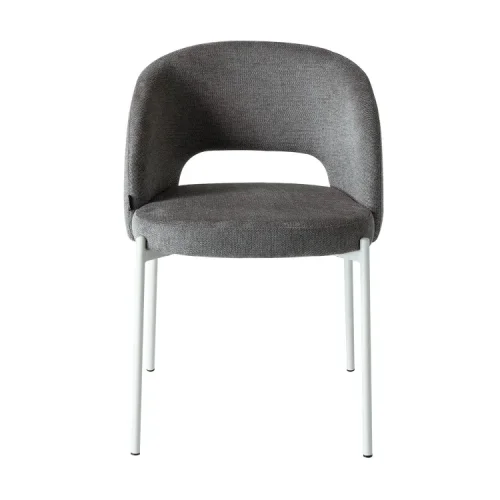 SEDIA IMBOTTITA GRIGIA CON 4 GAMBE BEIGE CLOTILDE
