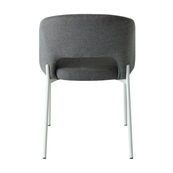 SEDIA IMBOTTITA GRIGIA CON 4 GAMBE BEIGE CLOTILDE