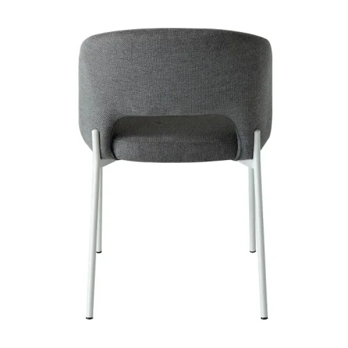 SEDIA IMBOTTITA GRIGIA CON 4 GAMBE BEIGE CLOTILDE