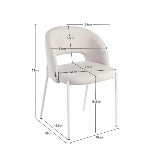 SEDIA IMBOTTITA GRIGIA CON 4 GAMBE BEIGE CLOTILDE