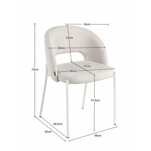 SEDIA IMBOTTITA GRIGIA CON 4 GAMBE BEIGE CLOTILDE