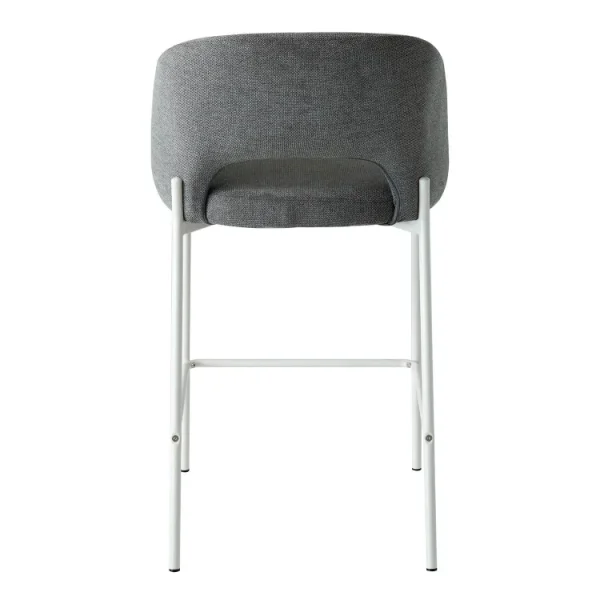 Sgabello imbottito grigio con 4 gambe beige Clotilde | Lúzete