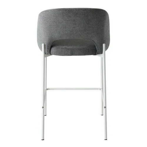 Sgabello imbottito grigio con 4 gambe beige Clotilde | Lúzete
