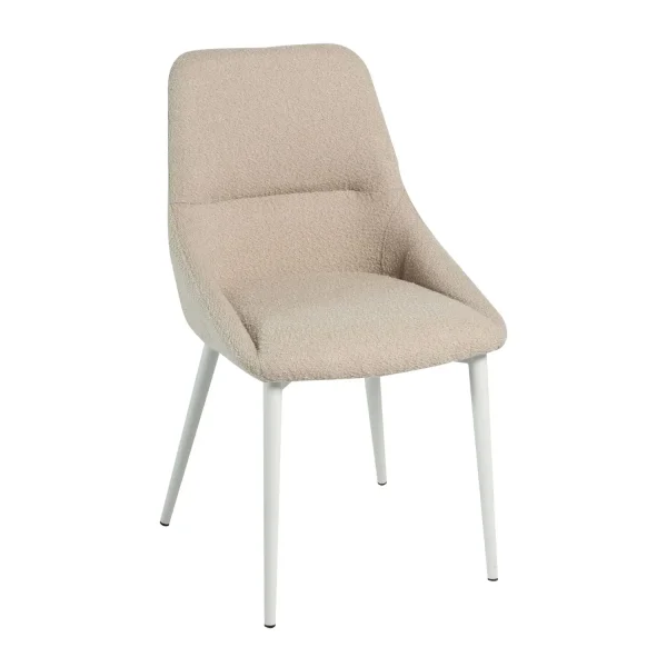 SEDIA DA PRANZO ADNEY IMBOTTITA COLOR SABBIA CON 4 GAMBE BEIGE