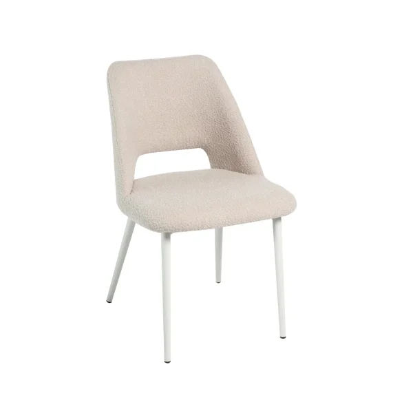 SEDIA IMBOTTITA COLOR SABBIA CON 4 GAMBE BEIGE EBONY