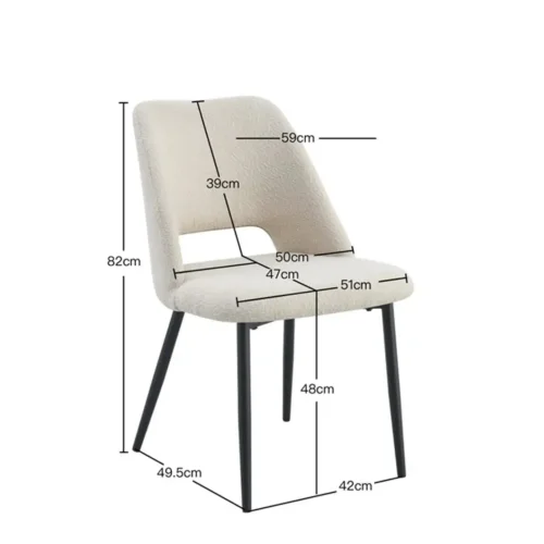 SEDIA IMBOTTITA COLOR SABBIA CON 4 GAMBE BEIGE EBONY