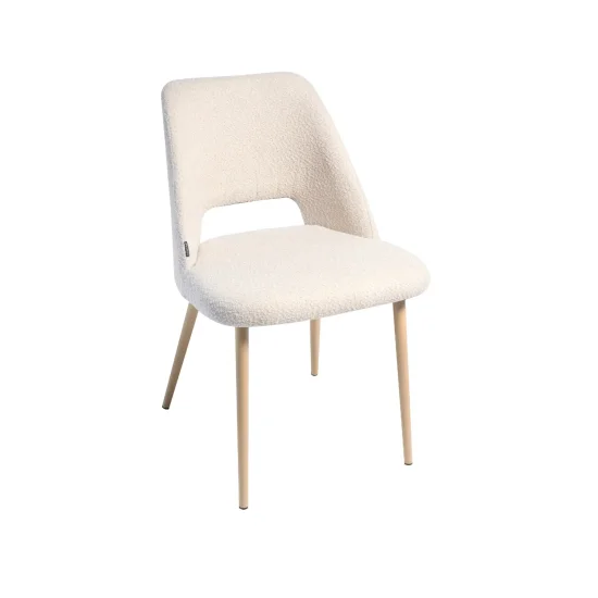 SEDIA IMBOTTITA COLOR SABBIA CON 4 GAMBE EFFETTO LEGNO DI FAGGIO EBONY