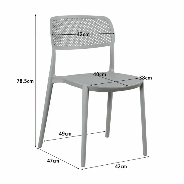 SEDIA IN POLIPROPILENE GRIGIO ANTI-UV PER ESTERNI NÁPOLI