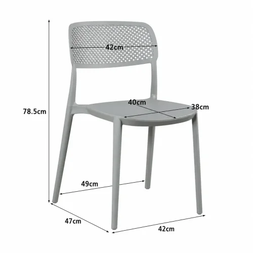 SEDIA IN POLIPROPILENE GRIGIO ANTI-UV PER ESTERNI NÁPOLI
