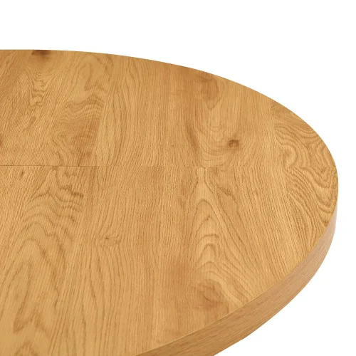 TAVOLO ROTONDO ALLUNGABILE IN LEGNO CON GAMBE NERE NORDEN