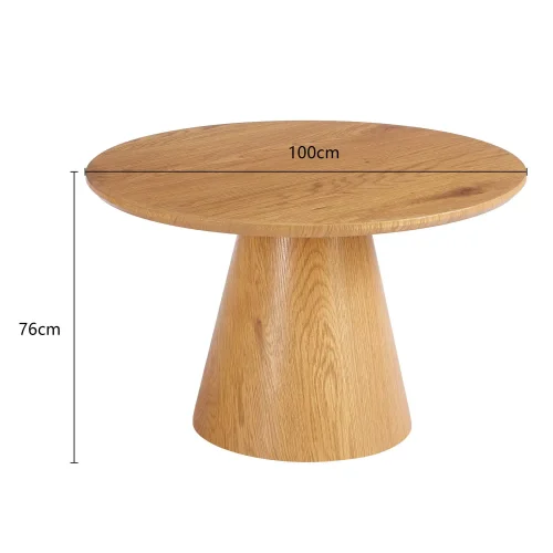 TAVOLO DA PRANZO ROTONDO IN LEGNO Ø100 CM KANADE