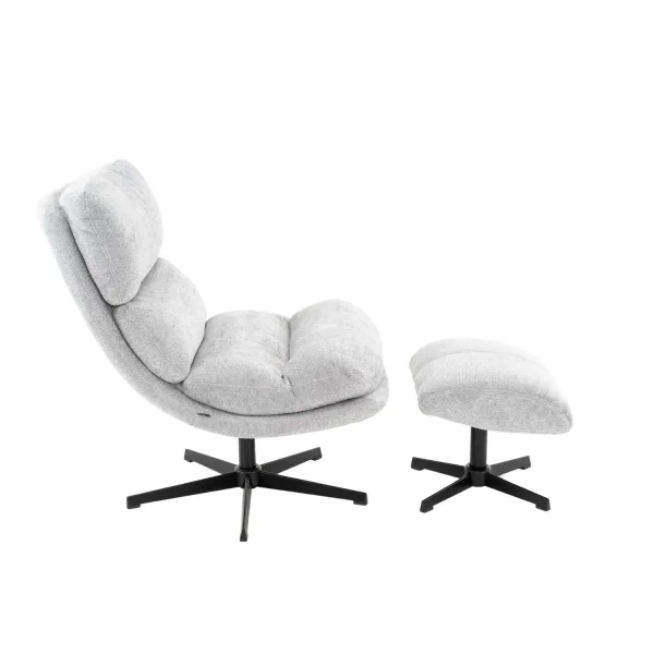 Poltrona Misaki grigia con poggiapiedi | Comfort e relax | Lúzete
