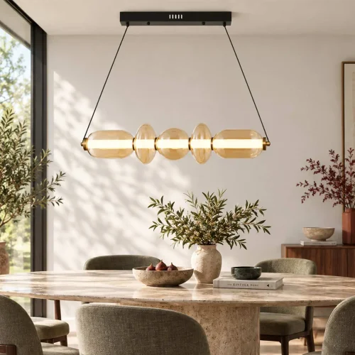 LAMPADA DA SOFFITTO LED 28W CCT VETRO AMBRATO SOLENE