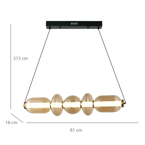 LAMPADA DA SOFFITTO LED 28W CCT VETRO AMBRATO SOLENE