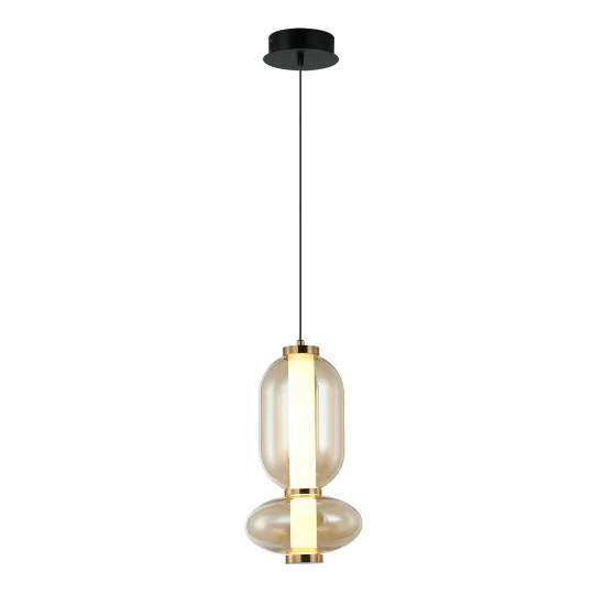LAMPADA DA SOFFITTO LED 11W CCT IN VETRO AMBRATO SOLENE 2