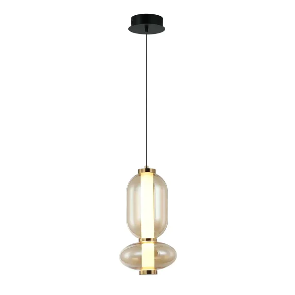 LAMPADA DA SOFFITTO LED 11W CCT IN VETRO AMBRATO SOLENE