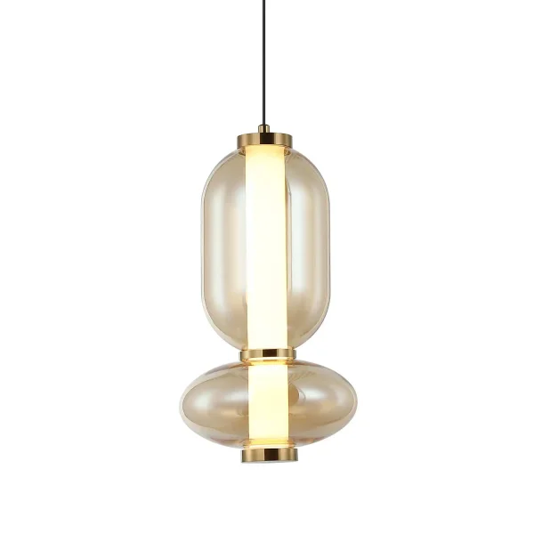 LAMPADA DA SOFFITTO LED 11W CCT IN VETRO AMBRATO SOLENE