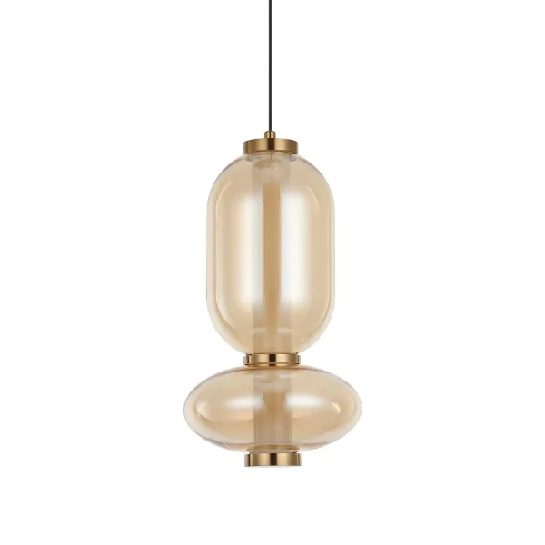 LAMPADA DA SOFFITTO LED 11W CCT IN VETRO AMBRATO SOLENE