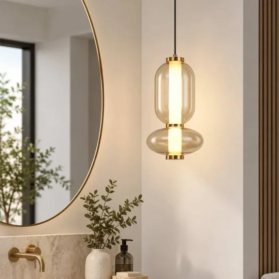 LAMPADA DA SOFFITTO LED 11W CCT IN VETRO AMBRATO SOLENE