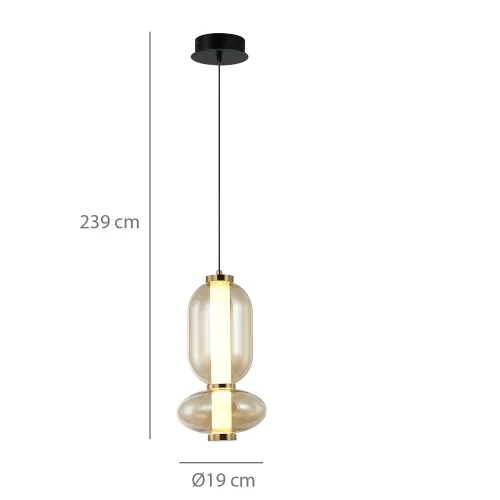 LAMPADA DA SOFFITTO LED 11W CCT IN VETRO AMBRATO SOLENE