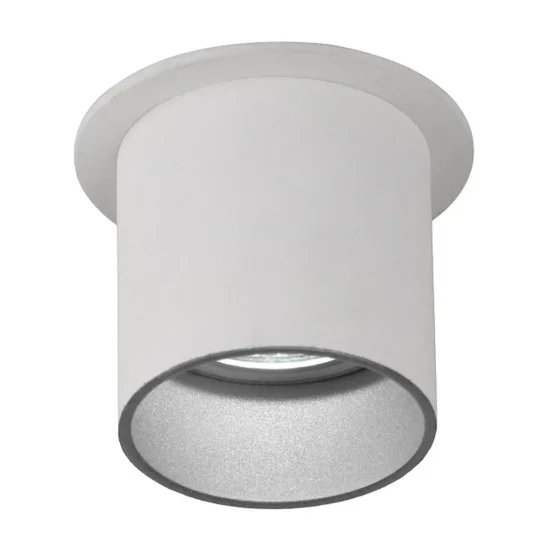 FARETTO DA INCASSO CON APERTURA REGOLABILE BIANCO/ARGENTO GU10