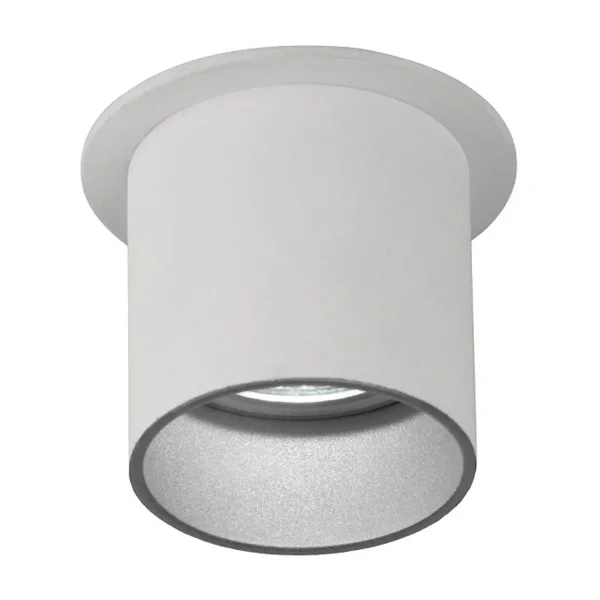FARETTO DA INCASSO CON APERTURA REGOLABILE BIANCO/ARGENTO GU10