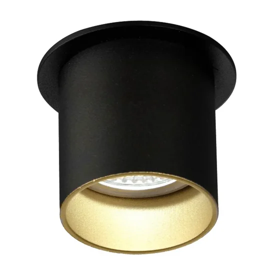 FARETTO DA INCASSO CON APERTURA REGOLABILE NERO/ORO GU10