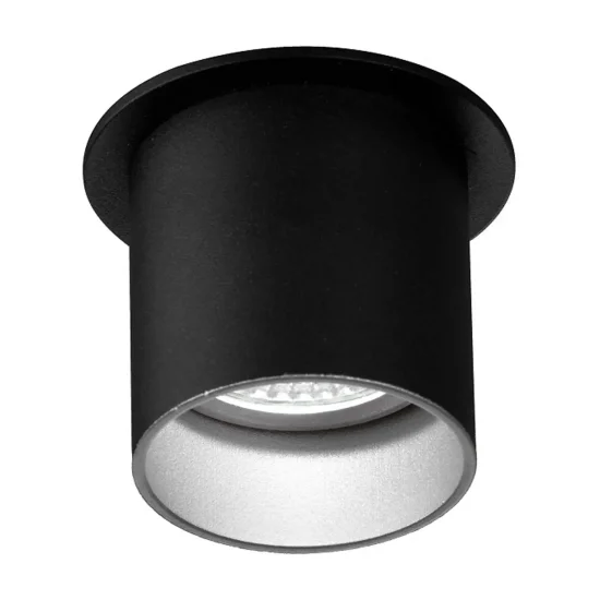 FARETTO DA INCASSO CON APERTURA REGOLABILE NERO/ARGENTO GU10
