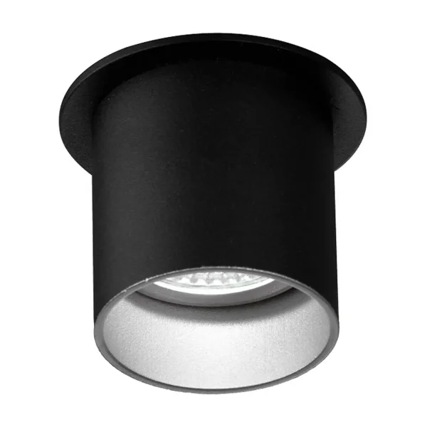 FARETTO DA INCASSO CON APERTURA REGOLABILE NERO/ARGENTO GU10