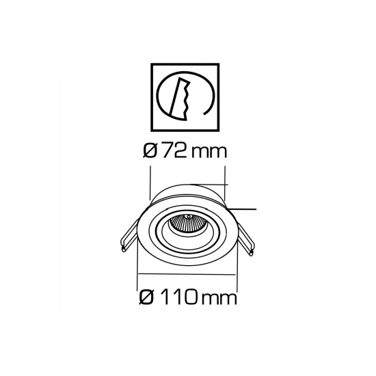 FARETTO DA INCASSO Ø11CM ALLUMINIO PRESSOFUSO NERO GU10 2