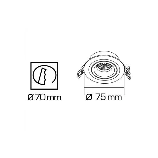 FARETTO DA INCASSO LEGNO/BIANCO GU10 Ø7,5CM 2