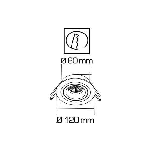 FARETTO DA INCASSO Ø12CM RAFIA/NERO GU10