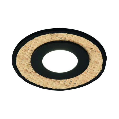 FARETTO DA INCASSO Ø12CM RAFIA/NERO GU10