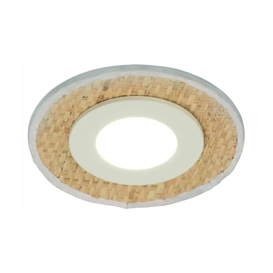 FARETTO DA INCASSO Ø12CM RAFIA/BIANCO GU10