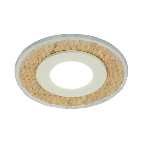 FARETTO DA INCASSO Ø12CM RAFIA/BIANCO GU10