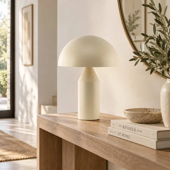 LAMPADA DA TAVOLO 2 LUCI E27 BEIGE ENOKI
