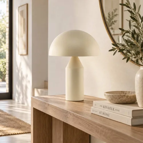 LAMPADA DA TAVOLO 2 LUCI E27 BEIGE ENOKI