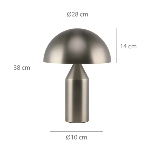 LAMPADA DA TAVOLO 2 LUCI E27 NICHEL SATINATO ENOKI
