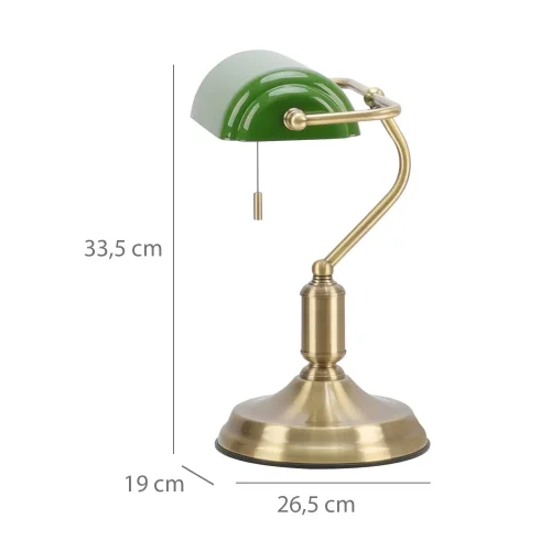 LAMPADA DA TAVOLO DA BANCHIERE E27 VERDE LUCIDO