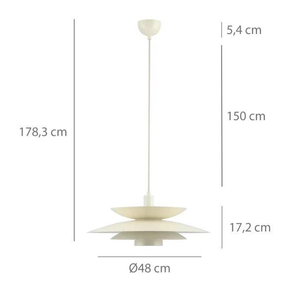 LAMPADA DA SOFFITTO 1 LUCE E27 BEIGE Ø48 CM ORNELLA