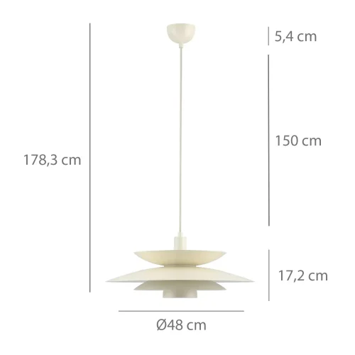 LAMPADA DA SOFFITTO 1 LUCE E27 BEIGE Ø48 CM ORNELLA